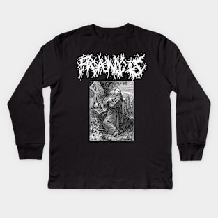 Saint Francis of Assisi Death Metal Gothic Kids Long Sleeve T-Shirt